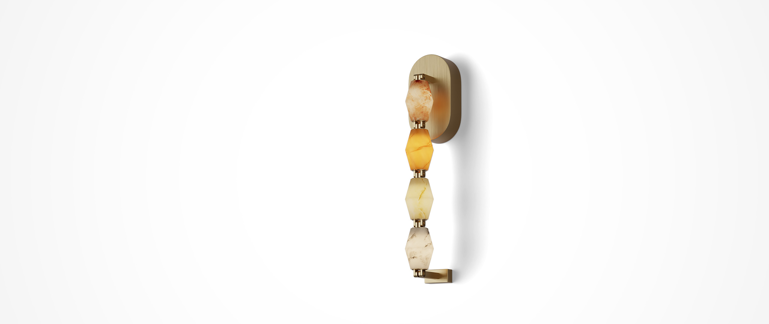 Alabaster lighting poster: Alabaster rests against the wall, its light naturally airy.